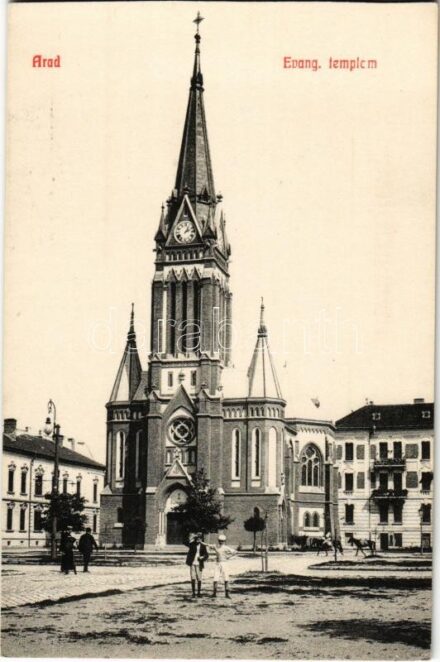 Arad, Evangélikus templom / Lutheran church (vágott / cut)