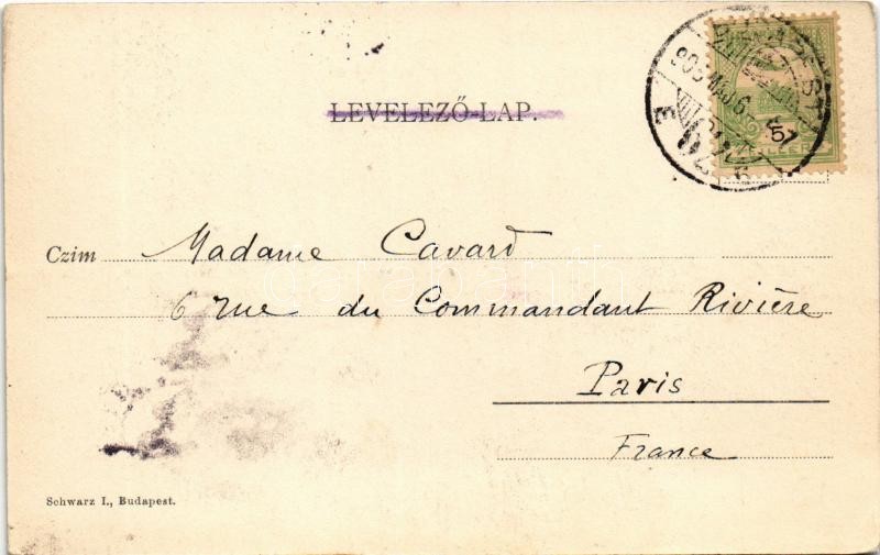 1905 Budapest I. Várkerti sétány, Lánchíd. Schwarz I. kiadása (EK) - Image 2