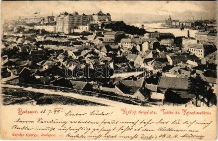 1899 (Vorläufer) Budapest I. Királyi várpalota, Tabán és Krisztinaváros. Károlyi György 13. (kis szakadás / small tear)
