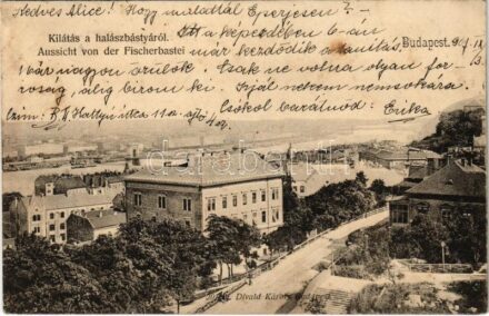 1907 Budapest I. Kilátás a Halászbástyáról. Divald Károly 201. sz. (ázott / wet damage)