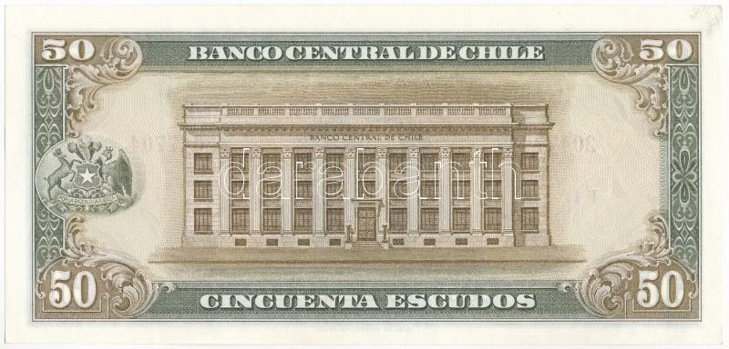 Chile 1962-1975. 50E T:I-,II Chile 1962-1975. 50 Escudos C:AU,XF Krause P#140 - Image 2
