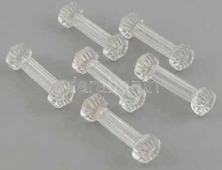 Késbak 6db, üveg, hibátlan, h:9cm