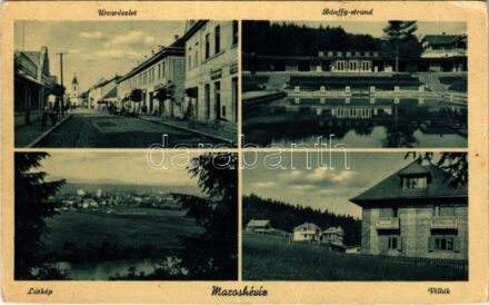 1942 Maroshévíz, Toplita; látkép, villák / general view, villas (fl)