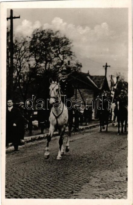 1938 Komárom, Komárno; bevonulás, Horthy Miklós / entry of the Hungarian troops + '1894-1944 Monok, Kossuth Lajos halálának 50. évfordulója' So. Stpl