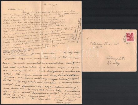 1944 2 db levél egy hadtáp szakaszvezetőnek, amelyben apja tudósít a budapesti áprilisi bombázásokról helymegjelölésekkel (pl. Zilahy-villa, a pesterzsébeti Weisz Manfréd gyár környéke, stb.), sok bomba nem robbant fel, dobtak le