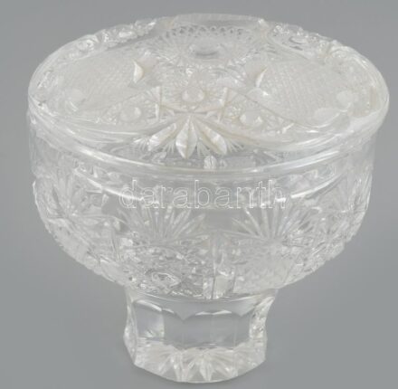 Ólomkristály bonbonnier, jelzés nélkül, hibátlan, m:10cm