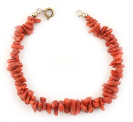 Korall, karlánc h:20cm.