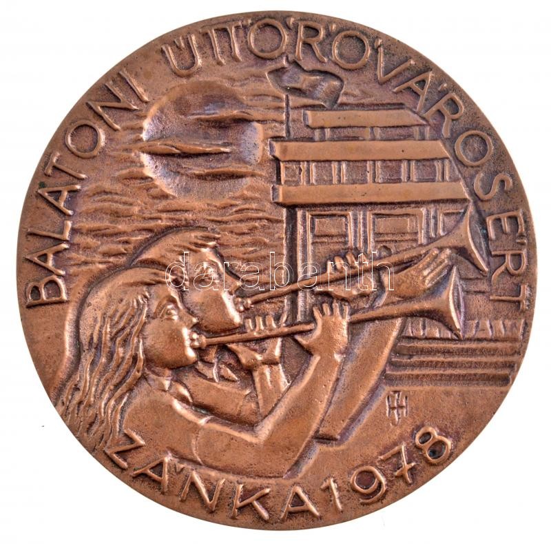 1978. 'Balatoni Úttörővárosért - Zánka 1978' egyoldalas Br plakett 'H.J.' szignóval (95mm) T:1 kis patina