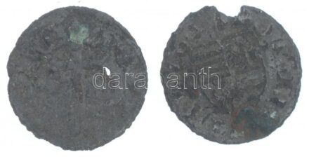1390-1427. Denár Ag 'Zsigmond' (2x) T:2- egyiken ly., anyaghiány Hungary 1390-1427. Denar Ag 'Sigismund' (2x) C:VF