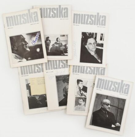 1975 A Muszika 1975-ös évfolyama bennük 42 db zenész, énekes, karmester aláírásával: Molnár Antal, Vásáry Tamás, Fischer Annie, Ránki Dezső Szokolay Sándor, Szjatoszláv Richter és még sokan mások.