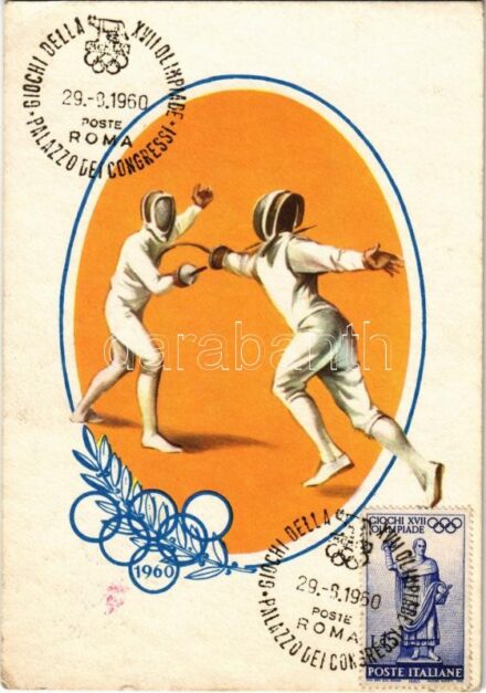 1960 1960 Summer Olympics - Scherma / Fencing + '1960 Poste Roma. Palazzo dei Congressi, Giochi Della XVII. Olimpiade' So. Stpl (EK)