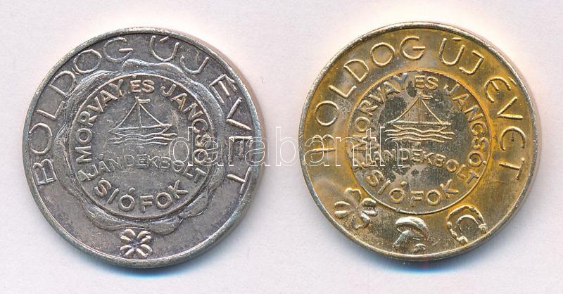 1980. 'BÚÉK' + 1988. 'BÚÉK' kétoldalas Al zseton a siófoki Morvai és Jancsó Ajándékbolttól T:2