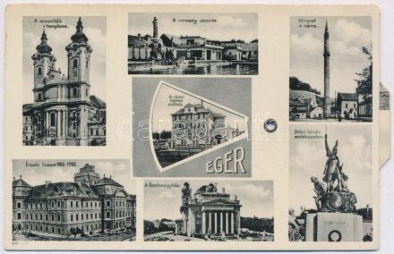 Eger. Mechanikus forgatható képeslap / mechanical rotatable postcard
