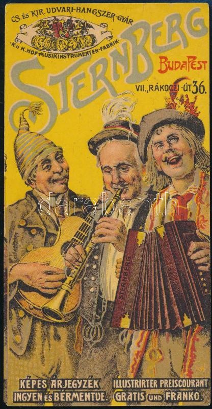 Sternberg Budapest litho számolócédula