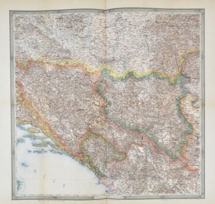 cca 1879 Bosznia-Hercegovina, Novi Pazar Szandzsák, Szerbia, Montenegró térképe, Rud Lechner's Verlags,(K.u.K. Militärgeografischen Intitutes-ny.), hajtott, 47x49 cm, 52x63 cm