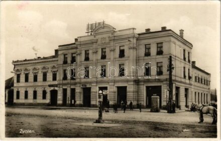 Zólyom, Zvolen; Nagy szálloda, Galtol benzinkút, L. Thurz. üzlete / Grand Hotel, gas staion, shop