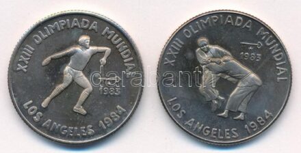 Kuba 1981. 5P Ag 'Los Angeles-i Olimpia - Diszkoszvetés' + 1981. 5P Ag 'Los Angeles-i Olimpia - Dzsúdó' T:1 (eredetileg PP) patina Cuba 1981. 5 Pesos Ag 'Olympic Games, Los Angeles - Discus' + 1981. 5 Pesos Ag 'Olympic Games, Los Angeles -