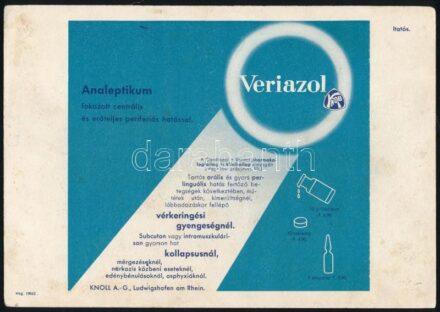 Veriazol analeptikum reklámlap