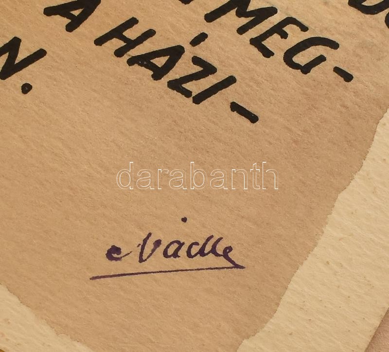 8 db reklámgrafika és karikatúra, jelzettek, 26×19,5 és 29,5×21 cm - Image 2