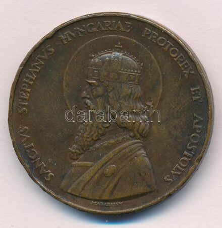 Madarassy Walter (1909-1994) 1938. 'Budapest - Szent István / Szent Jobb' kétoldalas Br emlékérem (40mm) T:2,2- patina, ph, karc
