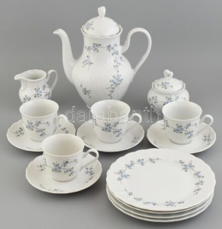 Winterling Kirchenlamitz Bavaria 4 személyes reggelizőkészlet matricás porcelán, jelzett, hibátlan.