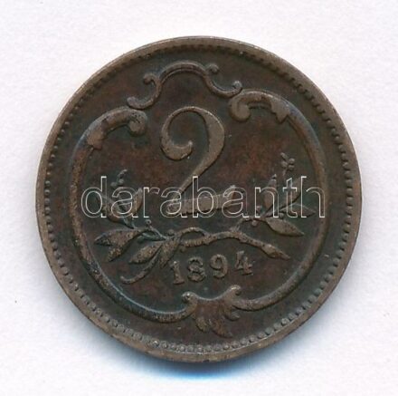 Ausztria 1894. 2h Br T:2 kis patina Austria 1894. 2 Heller Br C:XF small patina Krause KM#2801