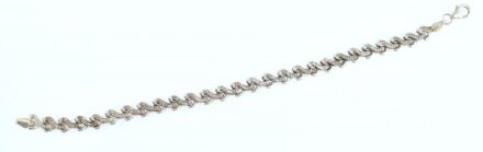 Ezüst(Ag) karkötő, jelzett, h: 20 cm, nettó: 5,13 g