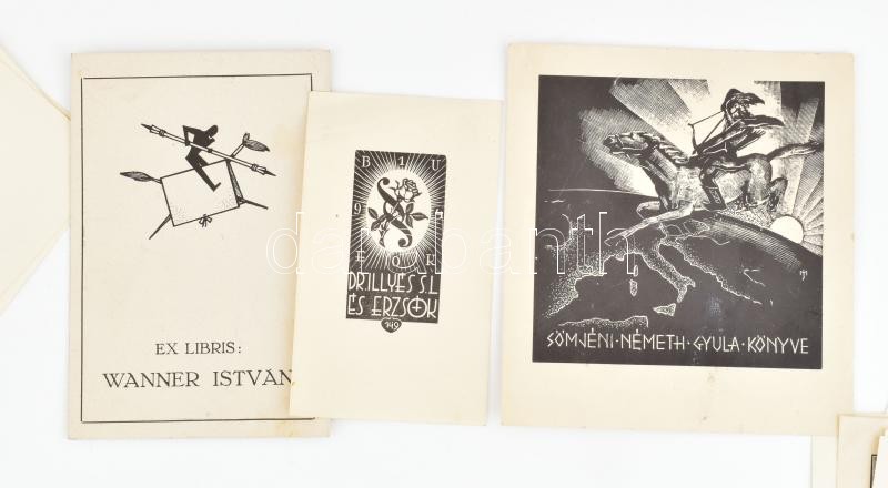 55 db klf Ex Libris, közte Gáborjáni Szabó Kálmán, Fery Antal, Menyhárt József, stb., klf. technikák - Image 3