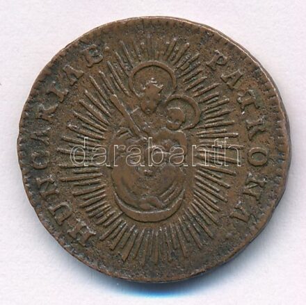 1763. Rézdénár 'Mária Terézia / zárt korona' T:2,2- patina Huszár: 1756., Unger III.: 1278.