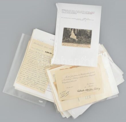 cca 1903-1980 Majláth Farkas családra vonatkozó családtörténeti anyag, gyűjtemény, ifj. Majláth István, balatoni Farkas Lászlóné Majláth Erzsébet, Leidenfrost Aurél (Majláth Istvánné Leidenfrost Flóra)...stb. Benne fotók,