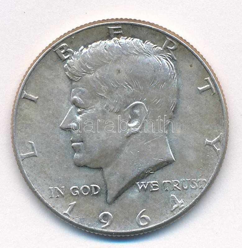 Amerikai Egyesült Államok 1964. 1/2$ Ag 'Kennedy' T:2 USA 1964. 1/2 Dollar Ag 'Kennedy' C:XF Krause KM#202
