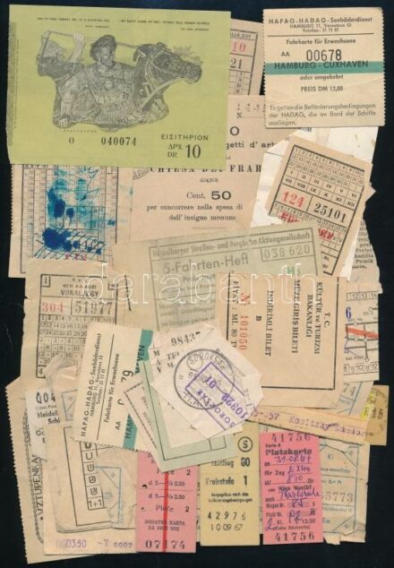 Vegyes belépőjegy és közlekedési jegy (BKV, MÁV) tétel