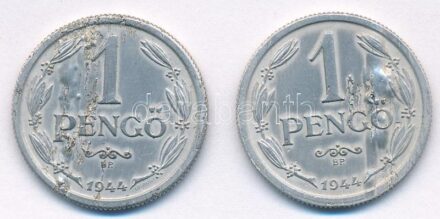1944. 1P Al (2x) technológiai hibás veret (anyaghiba, anyagfölösleg) T:3 Adamo P6.1
