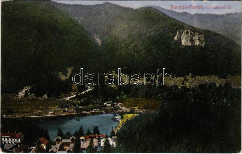 Tasnád-fürdő, Csónakázó tó. Brunner Lajos kiadása / lake (EK)