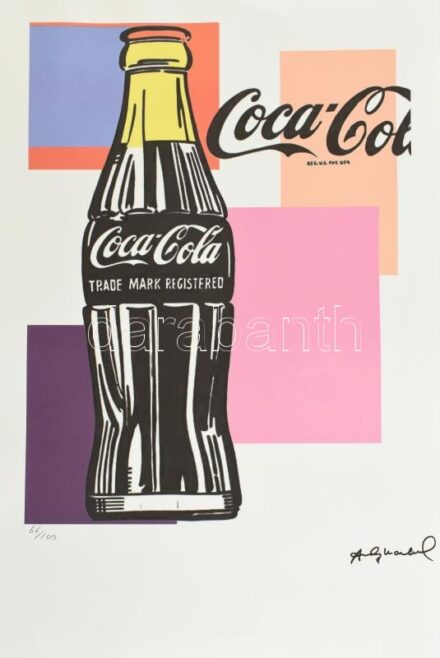 Andy Warhol (1928-1987): Coca Cola. Ofszet-litográfia, papír, jelzett a nyomaton. Kézzel sorszámozott 65/100 jelzett a nyomaton. Georges Israel editeur - Leo Castellli New York, szárazpecséttel, pecséttel, hologrammal jelzett felül