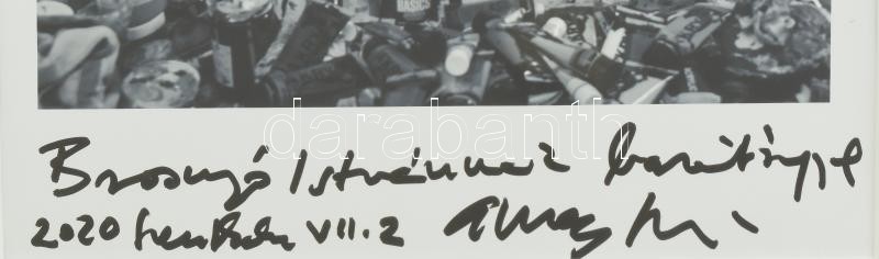 Aknay János (1949-) aláírása papírlapon, üvegezett keretben - Image 3