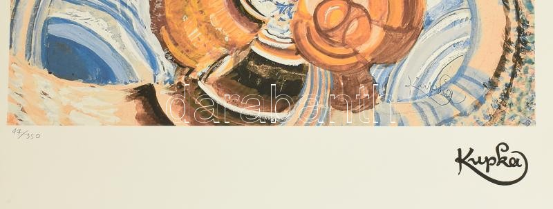 Frank, František Kupka (1871-1957) Ofszet-litográfia, papír, jelzett a nyomaton. Kézzel sorszámozott 47/350 jelzett a nyomaton.CMOA Museum New York, szárazpecséttel, pecséttel, hologrammal jelzett felül gyűrődéssel, 49x40 cm, lapméret - Image 2