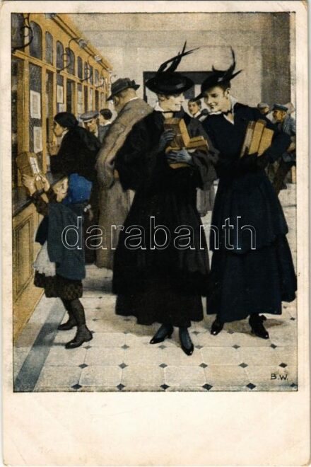 Liebesgaben. Kriegspostkarten von B. Wennerberg Nr. 15. / WWI German military art postcard s: B.W. (EK)