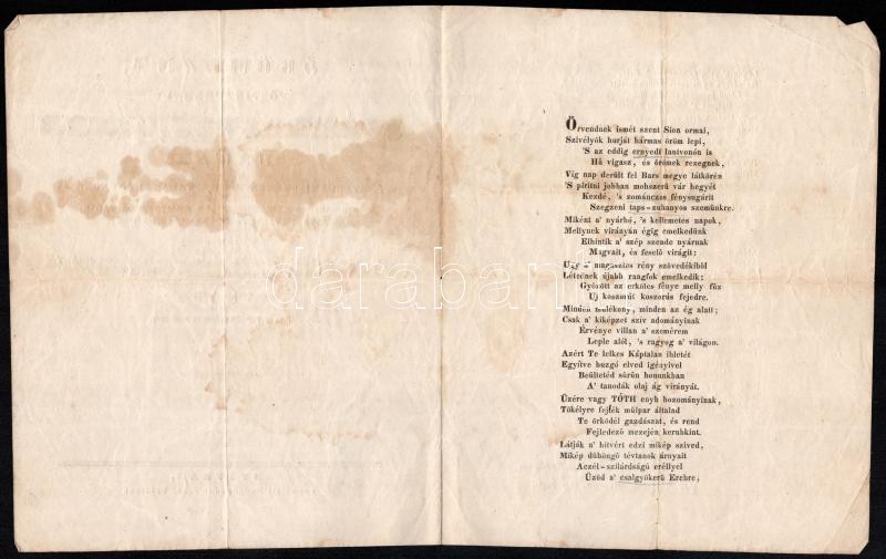 1846 Örömlant, főtisztelendő Ivánai Tóth Imre urnak, esztergami székes fő-káptalan kanonoka - nográdi fő esperes - 's az említett káptalan javai hatalomteljes kormányzójának midőn a' budamelléki B. Szüsz Mária szigeteni Sz. - Image 2
