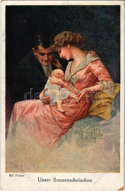 Unser Sonnenscheinchen / Lady art postcard. Galerie Münchner Meister Nr. 440. s: Bill Fisher (EK)