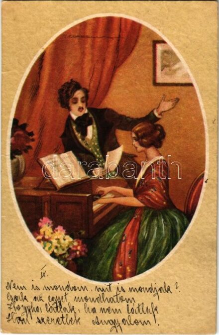 Lady art postcard s: T. Corbella (EK)
