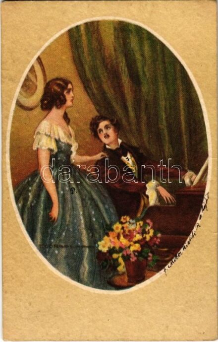 Lady art postcard s: T. Corbella (EK)