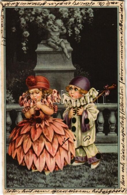 Romantic couple, clown. C.C.M. 2459. s: A. Bertiglia