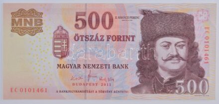 2011. 500Ft 'EC 0101461' T:III szép papír