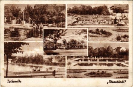 Tótkomlós, Rózsafürdő, strand, fürdőzők. Lőrincné felvétele (EK)