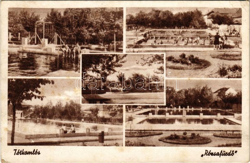 Tótkomlós, Rózsafürdő, strand, fürdőzők. Lőrincné felvétele (EK)