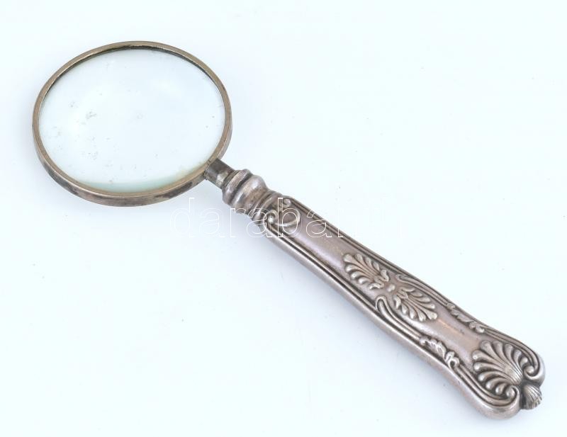 Szecessziós stílusú fém nagyító. 15 cm