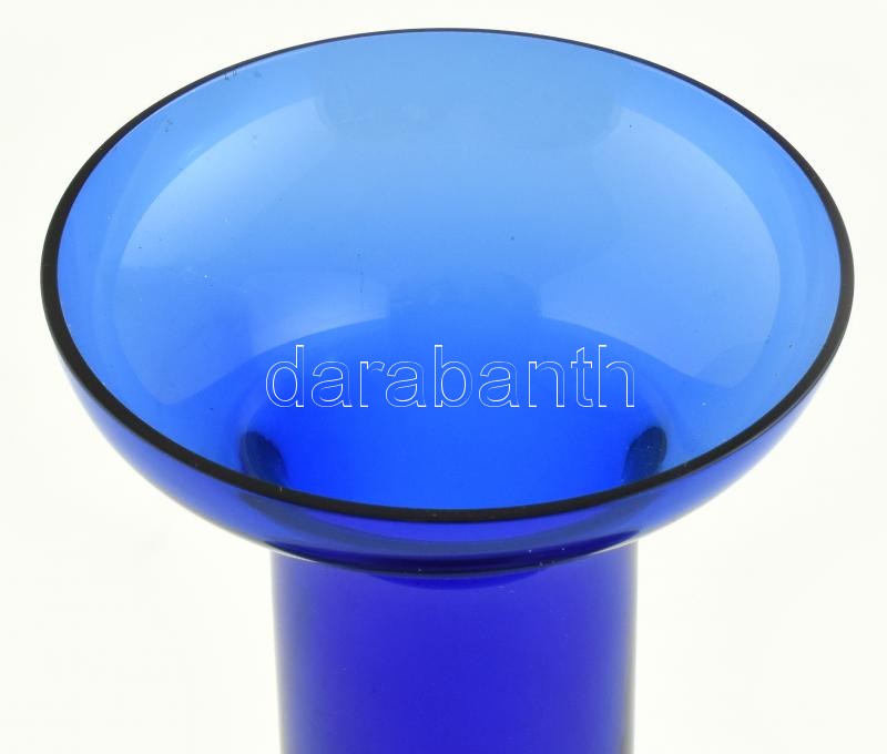 Kék üveg váza, kopásnyomokkal, m:31cm - Image 2