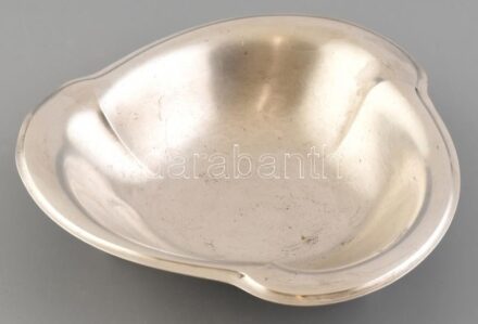 Alpakka kínáló tál, jelzés nélkül, kopott, d:25cm