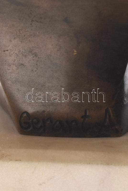 Gerart A. jelzéssel: Napóleon büszt. Bronz, márvány talapzaton, kopott, m:15cm - Image 4